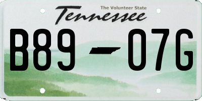 TN license plate B8907G