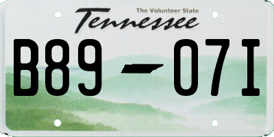 TN license plate B8907I