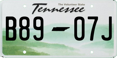 TN license plate B8907J