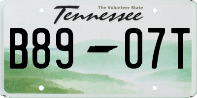 TN license plate B8907T