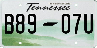 TN license plate B8907U