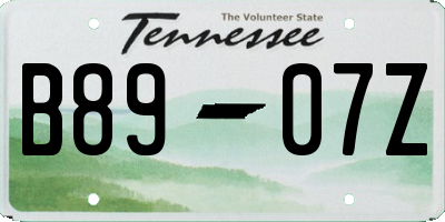 TN license plate B8907Z