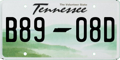 TN license plate B8908D