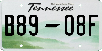 TN license plate B8908F