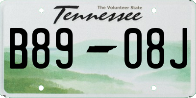 TN license plate B8908J