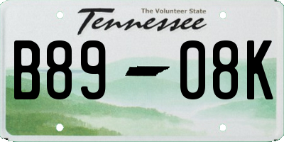 TN license plate B8908K