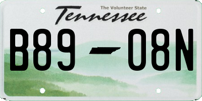 TN license plate B8908N
