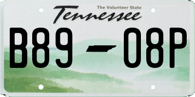 TN license plate B8908P