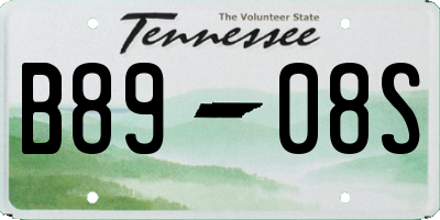 TN license plate B8908S