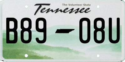 TN license plate B8908U