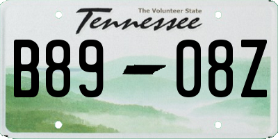 TN license plate B8908Z