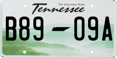 TN license plate B8909A