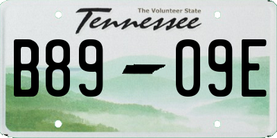 TN license plate B8909E