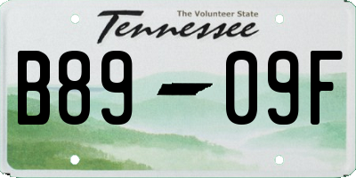 TN license plate B8909F