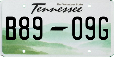 TN license plate B8909G