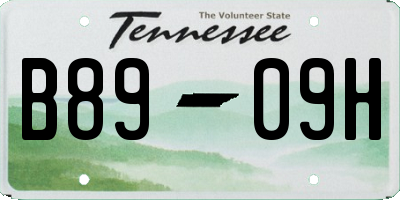 TN license plate B8909H