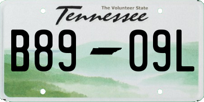 TN license plate B8909L