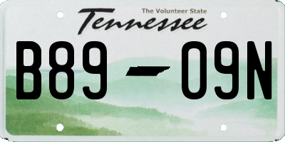TN license plate B8909N