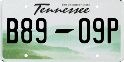 TN license plate B8909P