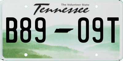 TN license plate B8909T