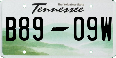TN license plate B8909W