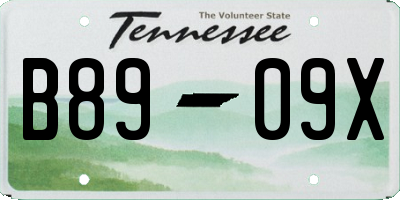 TN license plate B8909X