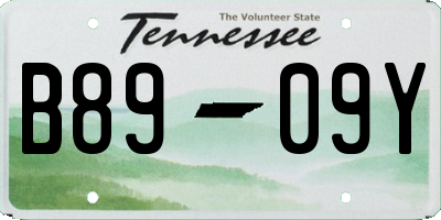 TN license plate B8909Y