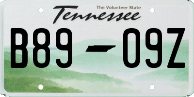 TN license plate B8909Z