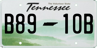 TN license plate B8910B