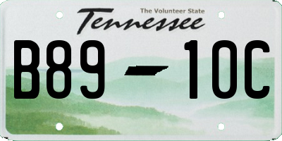 TN license plate B8910C