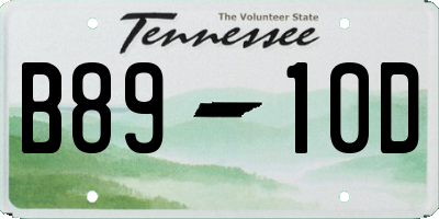 TN license plate B8910D