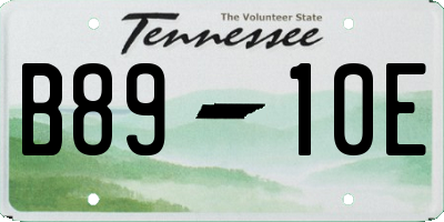 TN license plate B8910E