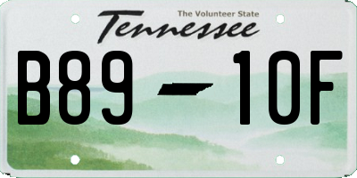 TN license plate B8910F