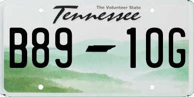 TN license plate B8910G