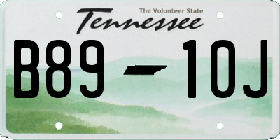TN license plate B8910J