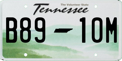 TN license plate B8910M