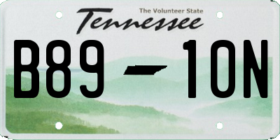 TN license plate B8910N