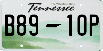 TN license plate B8910P