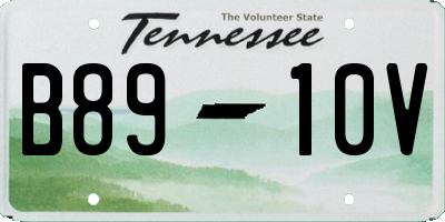 TN license plate B8910V