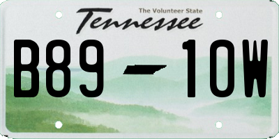 TN license plate B8910W