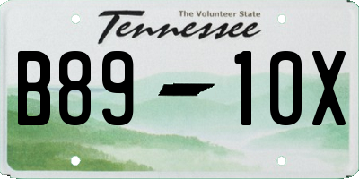 TN license plate B8910X