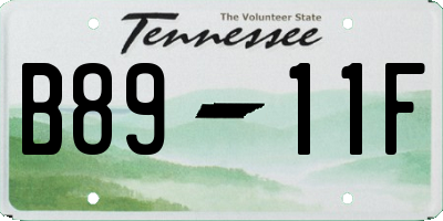 TN license plate B8911F