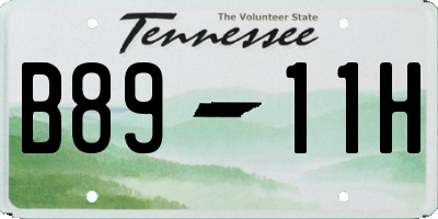 TN license plate B8911H