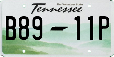 TN license plate B8911P