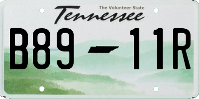TN license plate B8911R