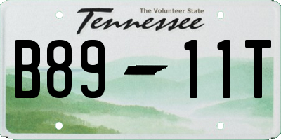 TN license plate B8911T