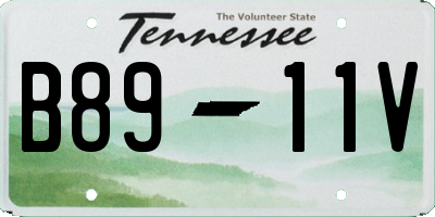 TN license plate B8911V
