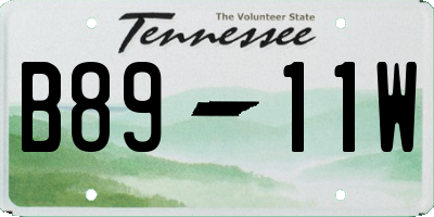 TN license plate B8911W
