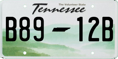 TN license plate B8912B