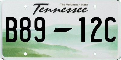 TN license plate B8912C